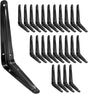 24 Pack Shelf Brackets 8 x 6 Inch, Heavy Duty Black Metal Floating Shelf Bracket, L Bracket Corner Brace V1258-DP02-C-3091