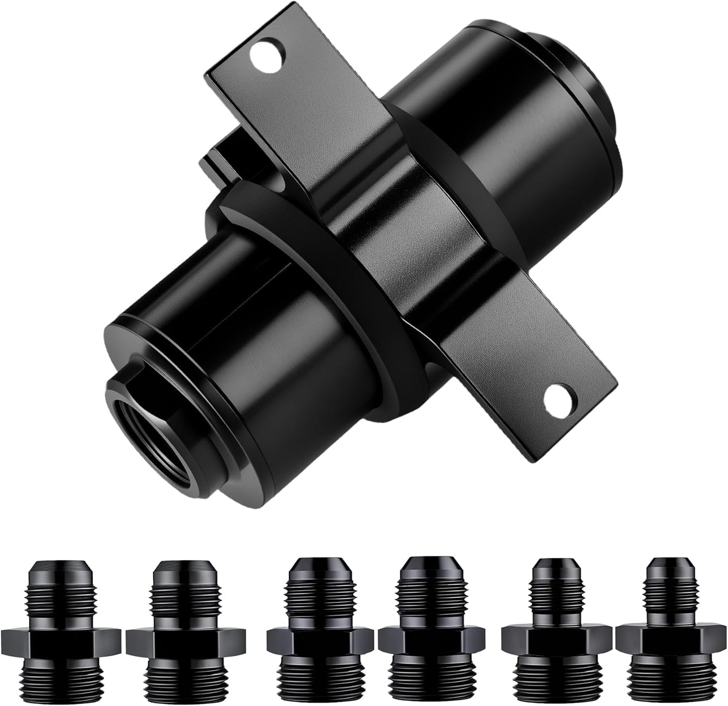 Inline Fuel Filter 10 Micron with 6AN 8AN 10AN Adapter&Bracket Clamp 50MM Universal V1258-DP02-C-3099
