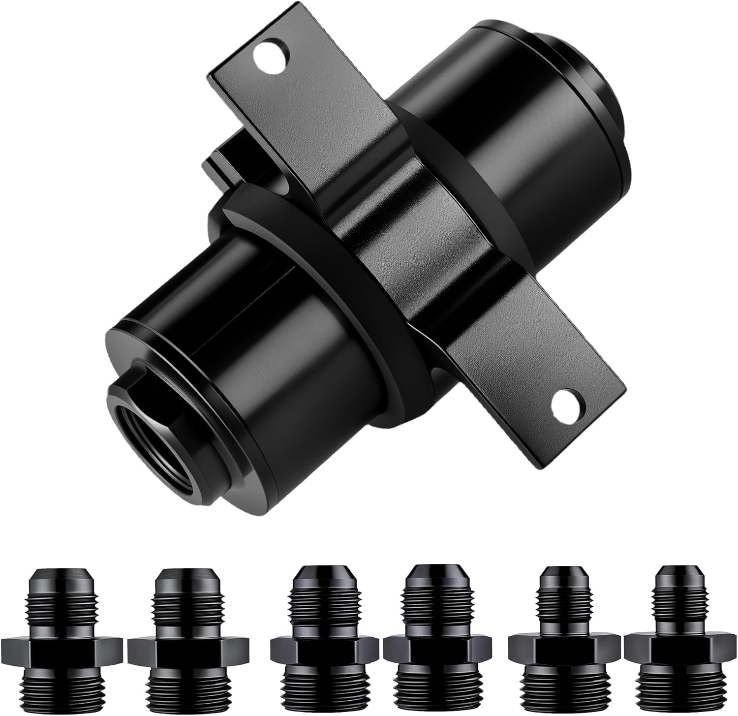 Inline Fuel Filter 10 Micron with 6AN 8AN 10AN Adapter&Bracket Clamp 50MM Universal V1258-DP02-C-3099