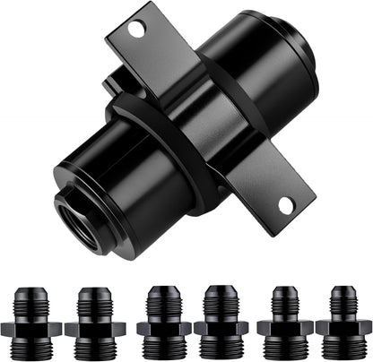 Inline Fuel Filter 10 Micron with 6AN 8AN 10AN Adapter&Bracket Clamp 50MM Universal V1258-DP02-C-3099