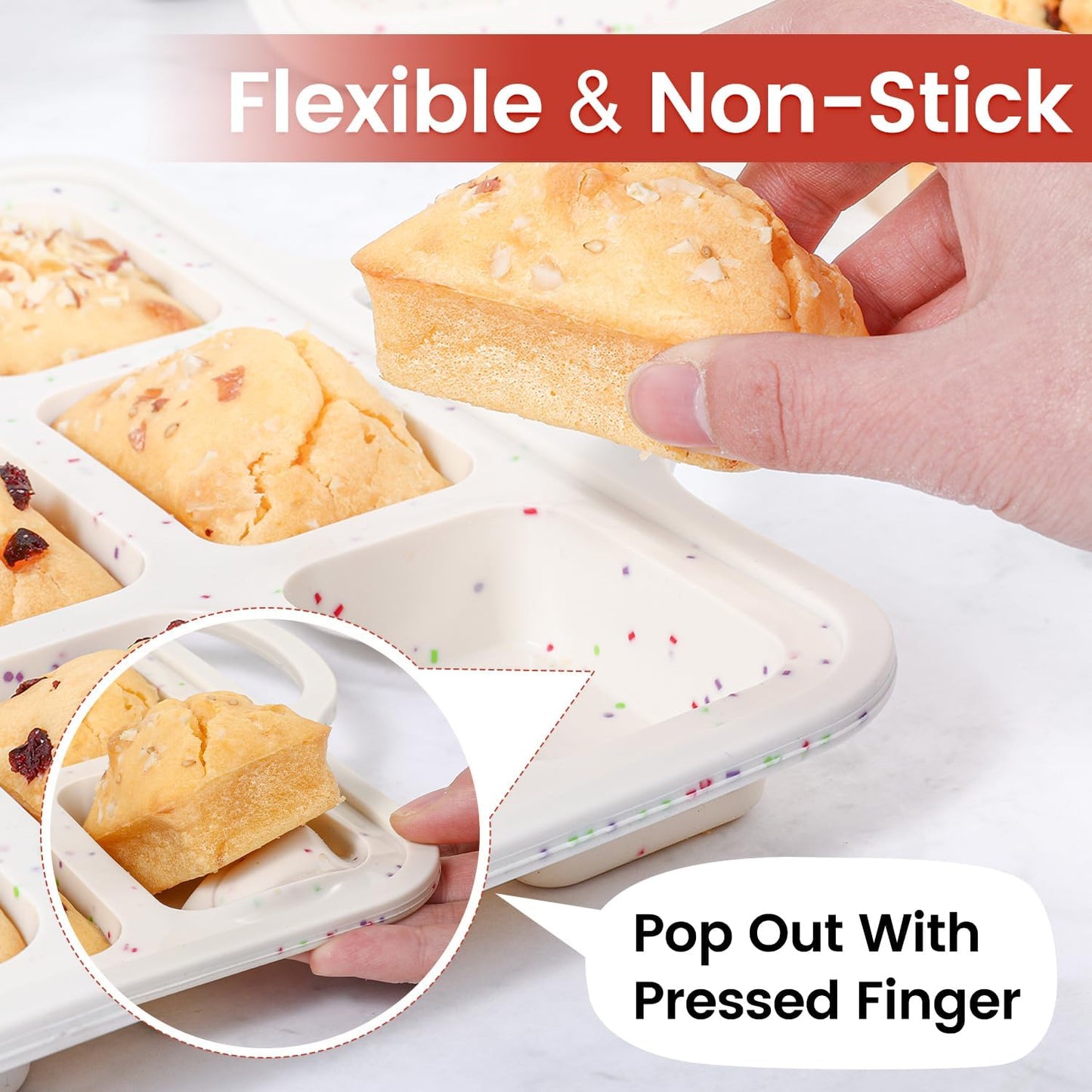 Silicone Muffin Top Pan & Silicone Mini Loaf Pan V1258-DP02-C-31