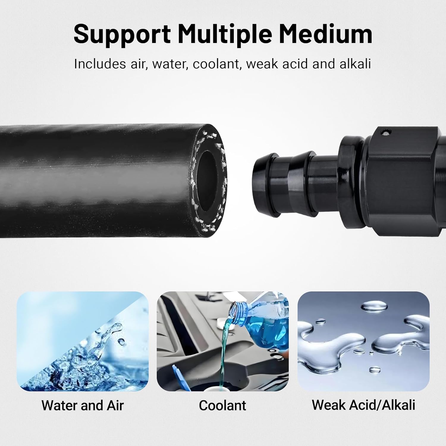 3/4" Silicone Heater Hose Radiator Coolant Hose Straight SAE J20R3 CLASS-A 60PSI 5FT Black V1258-DP02-C-3106