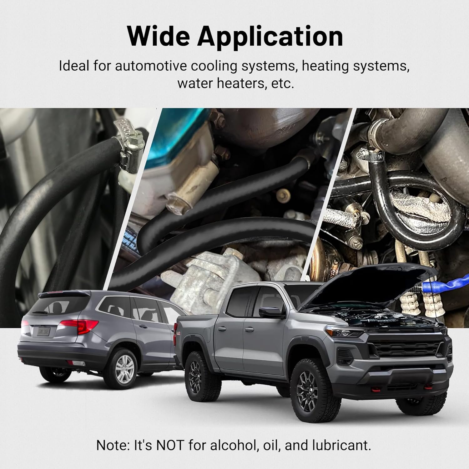 3/4" Silicone Heater Hose Radiator Coolant Hose Straight SAE J20R3 CLASS-A 60PSI 5FT Black V1258-DP02-C-3106