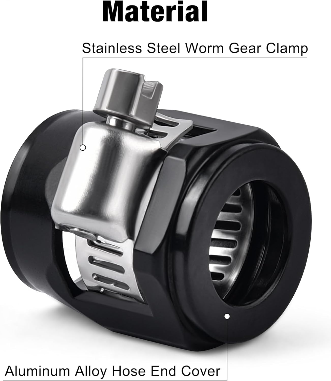 6AN Hose Finisher Clamp Aluminium Black for Stainless Braided Hoses,Rubber Hoses End Finisher V1258-DP02-C-3108