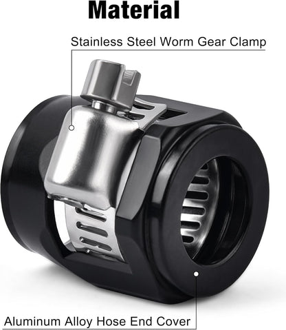 6AN Hose Finisher Clamp Aluminium Black for Stainless Braided Hoses,Rubber Hoses End Finisher V1258-DP02-C-3108