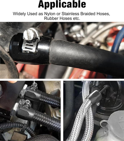 6AN Hose Finisher Clamp Aluminium Black for Stainless Braided Hoses,Rubber Hoses End Finisher V1258-DP02-C-3108