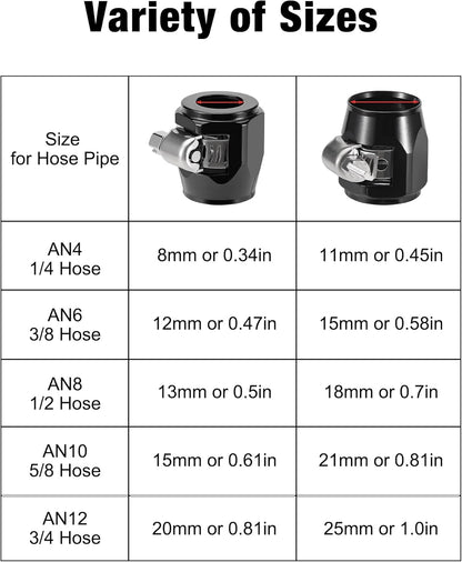 6AN Hose Finisher Clamp Aluminium Black for Stainless Braided Hoses,Rubber Hoses End Finisher V1258-DP02-C-3108