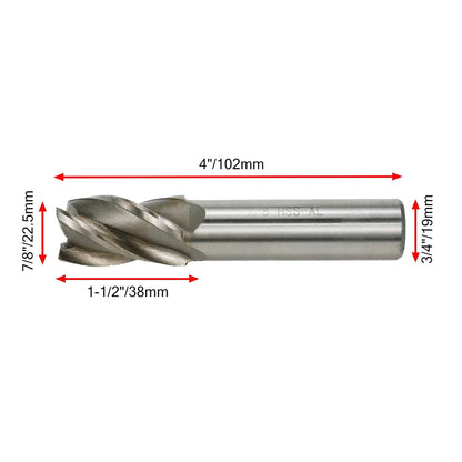Square End Mill 7/8" Cutting Dia x 3/4" Shank Dia 4 Flute Straight End Mill Cutter V1258-DP02-C-3129