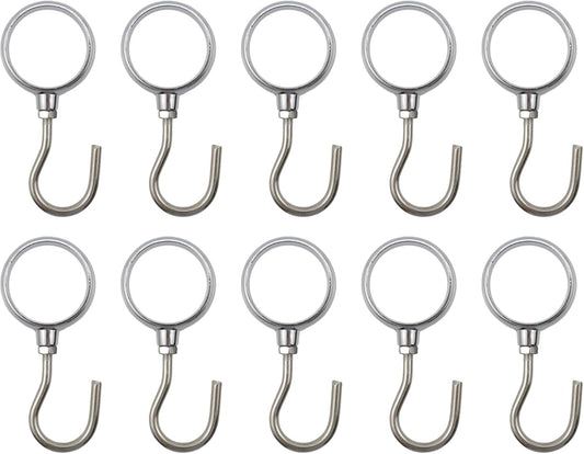 Stainless Steel Closet Rod Hook Robe Tube Hook Wardrobe Hooks for Hanging, Fit for32mm/1.26" Dia Rod -10pcs V1258-DP02-C-3130