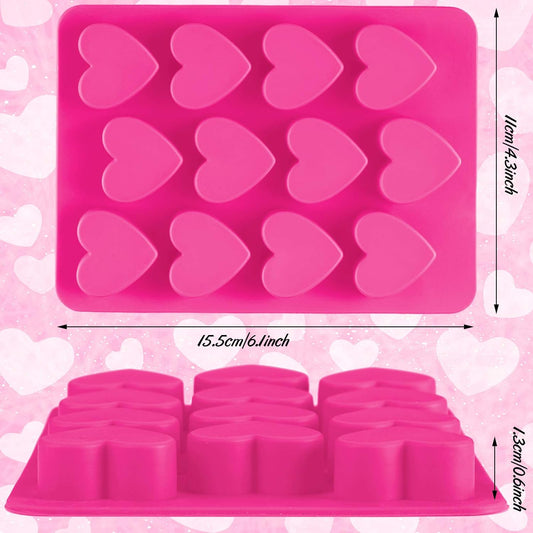 4 Pieces Heart Shaped Silicone Molds Valentine's Day Candy Mould Love Chocolate Molds for Valentine Heart V1258-DP02-C-314