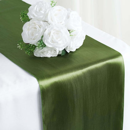 Efavormart 10 PCS 12"x108" Olive Green Satin Table Runner V1258-DP02-C-3141