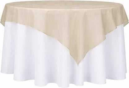 Efavormart 10 Pack Organza Table Overlay 72"x72" Gold - Sheer Table Topper V1258-DP02-C-3145