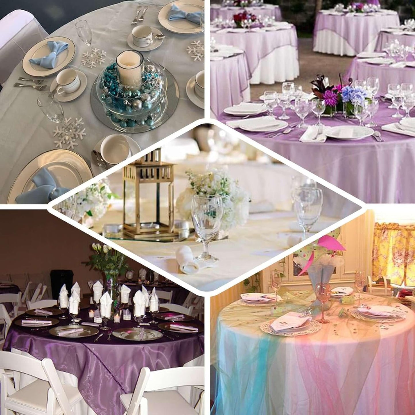 Efavormart 10 Pack Organza Table Overlay 72"x72" Gold - Sheer Table Topper V1258-DP02-C-3145