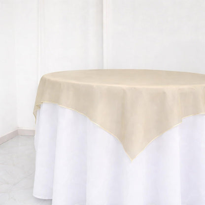 Efavormart 10 Pack Organza Table Overlay 72"x72" Gold - Sheer Table Topper V1258-DP02-C-3145