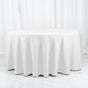 Efavormart White Cotton Blend Round Tablecloth 120" Seamless for 5 Foot Table with Floor-Length Drop V1258-DP02-C-3153