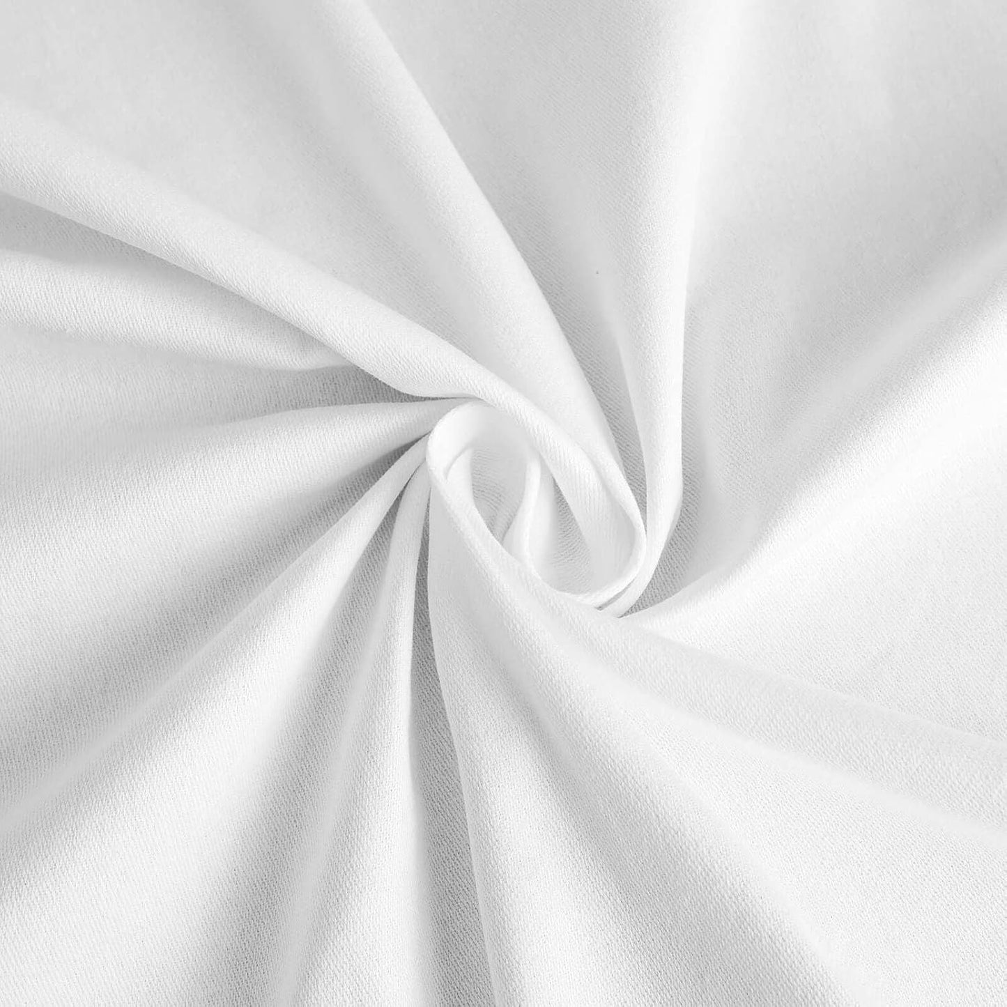 Efavormart White Cotton Blend Round Tablecloth 120" Seamless for 5 Foot Table with Floor-Length Drop V1258-DP02-C-3153