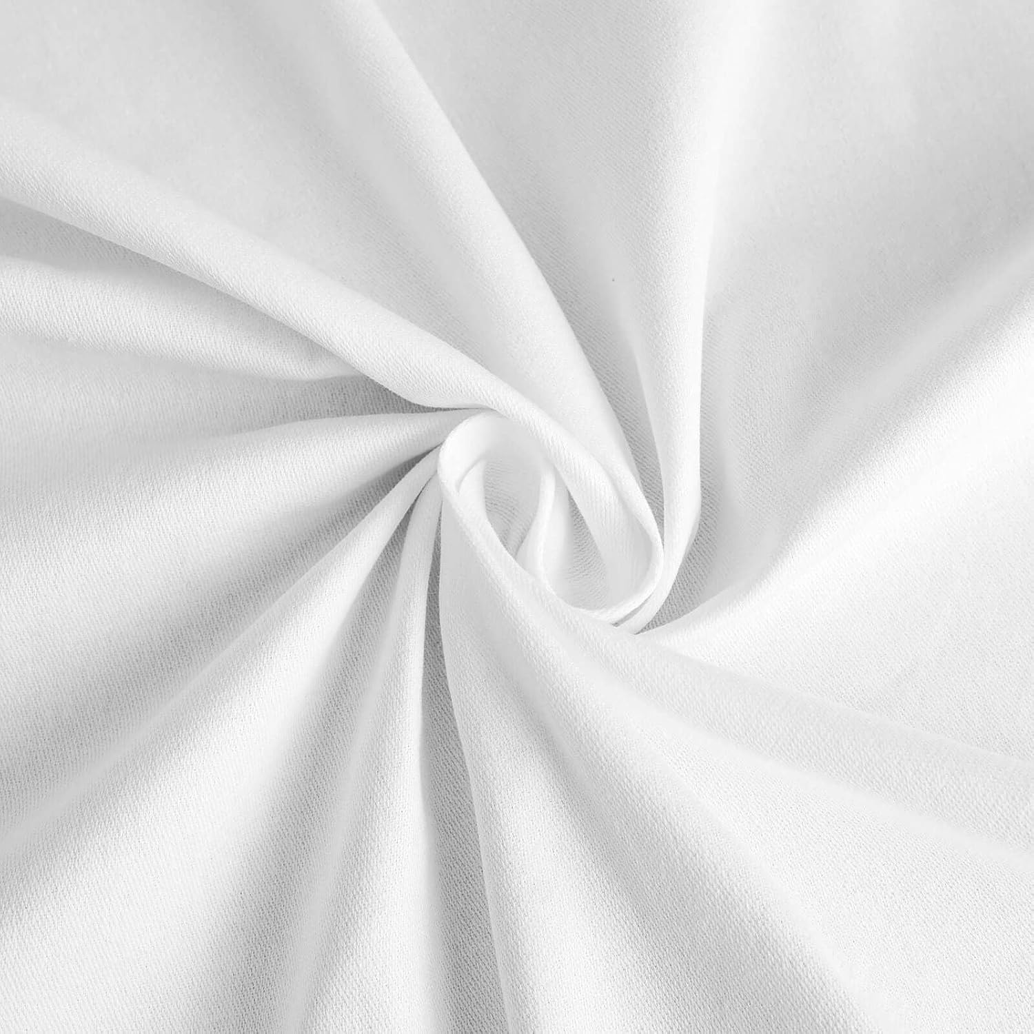 Efavormart White Cotton Blend Round Tablecloth 120" Seamless for 5 Foot Table with Floor-Length Drop V1258-DP02-C-3153