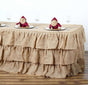 Efavormart 3 Tier Rustic Elegant Ruffled Burlap Table Skirt for Kitchen Dining Catering Wedding Party V1258-DP02-C-3154