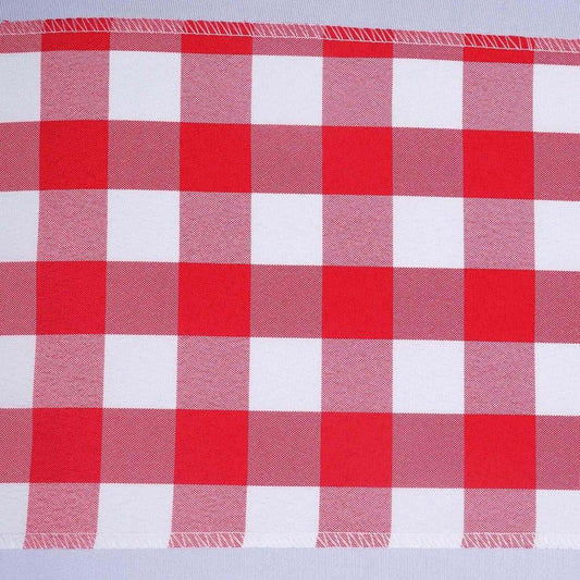 Efavormart 25 PCS Red/White Gingham Polyester Chair Sash Bowtie for Wedding Events Chair Bow Sash Party V1258-DP02-C-3156