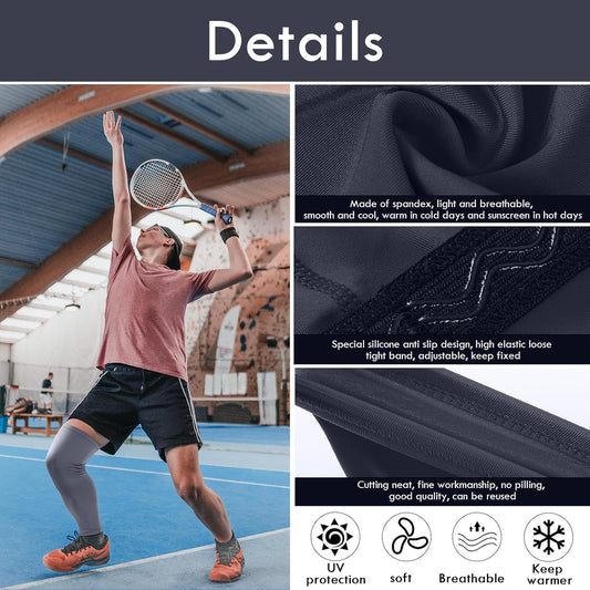 Leg Sleeves Compression Long Knee Sleeve UV Protect for Men Women Sport Basketball Football V1258-DP02-C-3159
