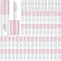 100 Pieces 1.2 ml Clear Mini Lip Gloss Tube Refillable Empty Lip Balm Gloss Containers for DIY Makeup, Pink V1258-DP02-C-3161