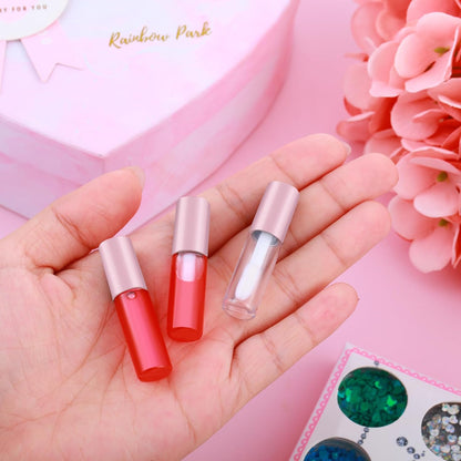 100 Pieces 1.2 ml Clear Mini Lip Gloss Tube Refillable Empty Lip Balm Gloss Containers for DIY Makeup, Pink V1258-DP02-C-3161
