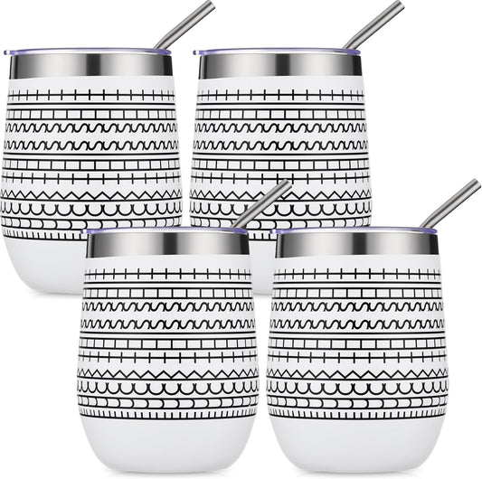 4 Pcs 12 oz Funny Message Coffee Mug Birthday White Elephant Gifts Stainless Steel Insulated Tumblers Wine V1258-DP02-C-318
