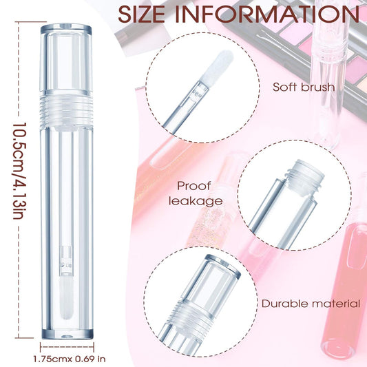 30 Pieces Empty Lip Gloss Tubes 5 ml Transparent Lip Gloss Containers Clear Refillable Lipstick Container Lip V1258-DP02-C-3181