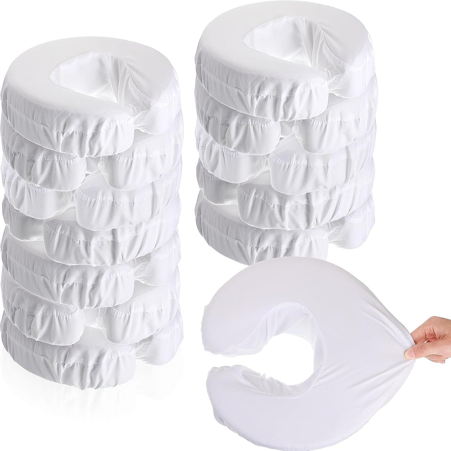 12 Pcs Face Cradle Covers for Massage Head Rest Microfiber Reusable Soft Thicker Massage Table Face Covers V1258-DP02-C-3183