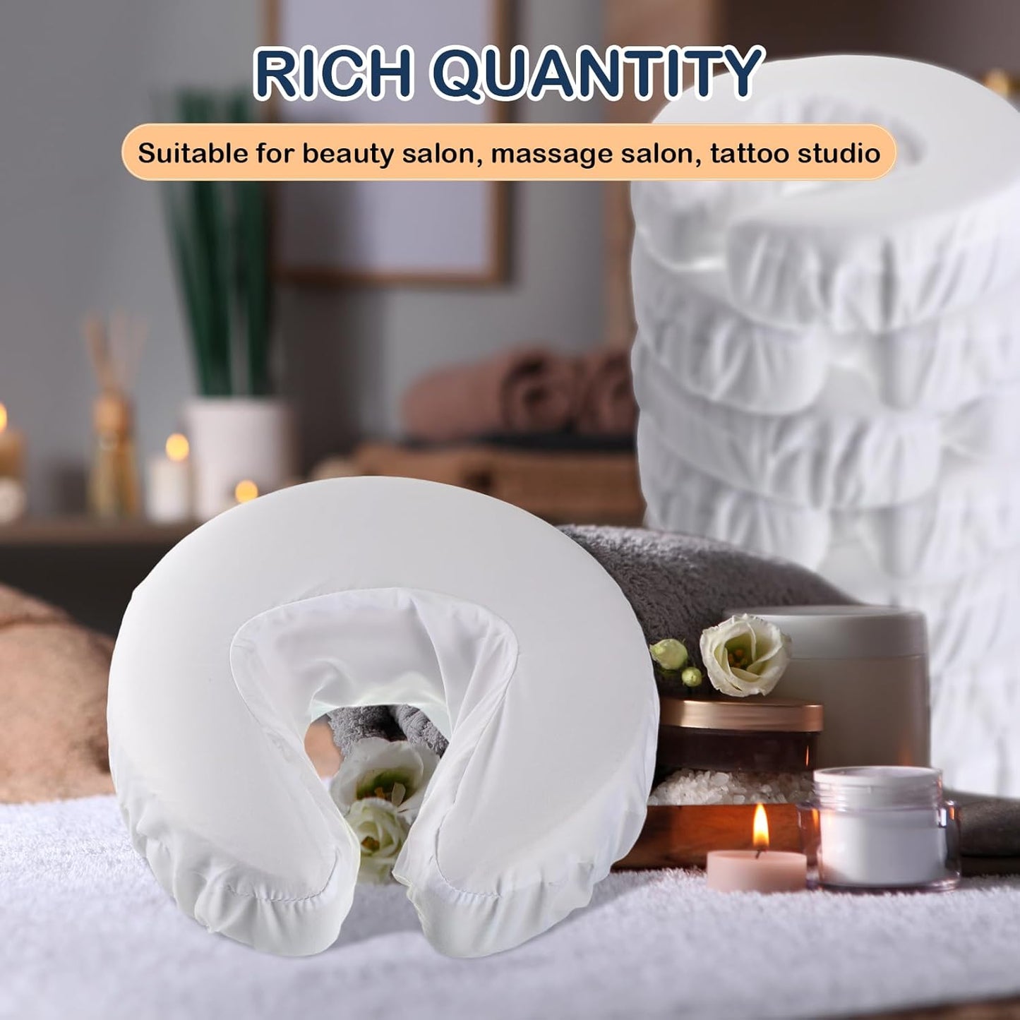 12 Pcs Face Cradle Covers for Massage Head Rest Microfiber Reusable Soft Thicker Massage Table Face Covers V1258-DP02-C-3183