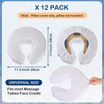 12 Pcs Face Cradle Covers for Massage Head Rest Microfiber Reusable Soft Thicker Massage Table Face Covers V1258-DP02-C-3183
