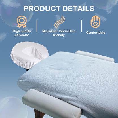 12 Pcs Face Cradle Covers for Massage Head Rest Microfiber Reusable Soft Thicker Massage Table Face Covers V1258-DP02-C-3183