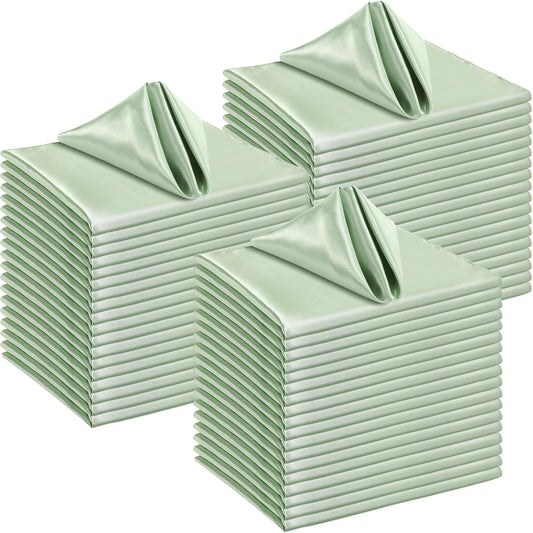 150 Pcs Satin Napkin Bulk 17 x 17 Inch Square Silk Table Napkin Soft Dinner Napkins Decor Elegant Satin V1258-DP02-C-3184