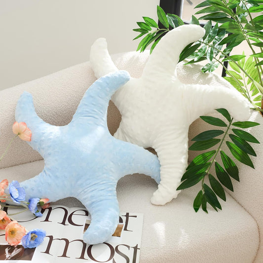 2 Pcs Starfish Pillow Cute Beach Pillow 20'' Star Fish Shaped Throw Pillows Plush Beach Room Decor Decorative V1258-DP02-C-3186