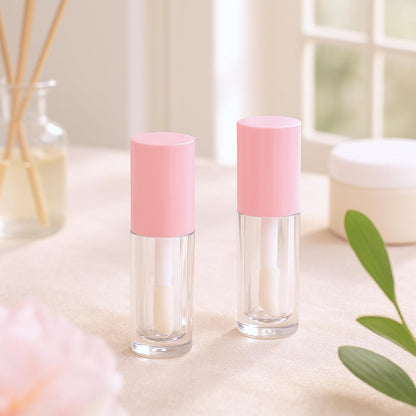 30 Pcs Pink 6ml Empty Lip Gloss Tubes with Wand Bulk Lip Refillable Gloss Containers Cosmetic Bottles with V1258-DP02-C-3187