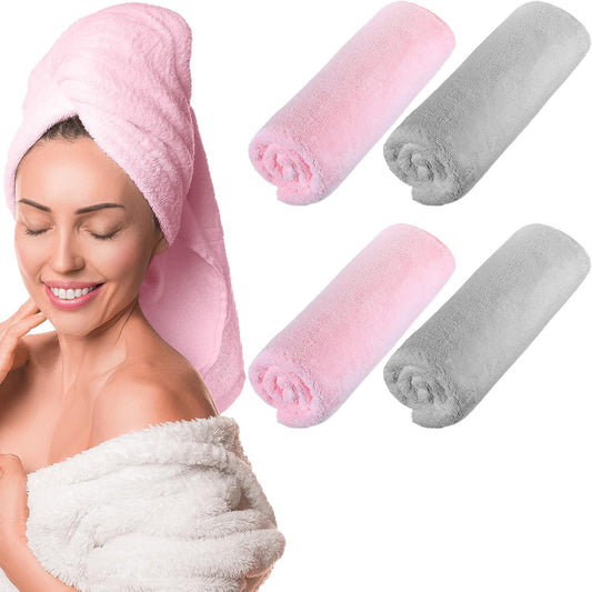 4 Pcs 20 x 40 Large Microfiber Hair Towel for Long Hair Quick Dry Towel Absorbent Turbans Anti Frizz Drying V1258-DP02-C-3191