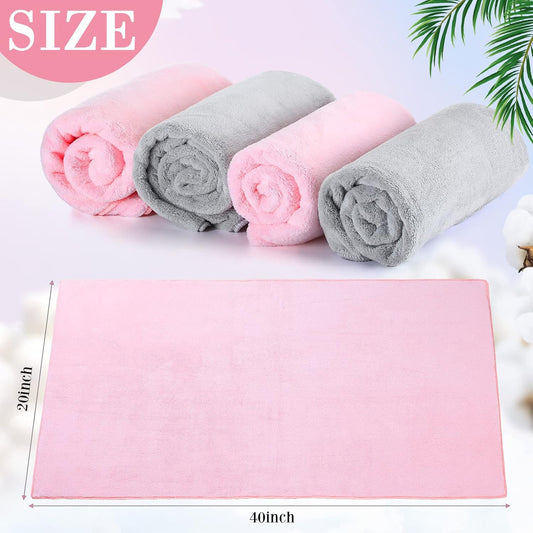 4 Pcs 20 x 40 Large Microfiber Hair Towel for Long Hair Quick Dry Towel Absorbent Turbans Anti Frizz Drying V1258-DP02-C-3191