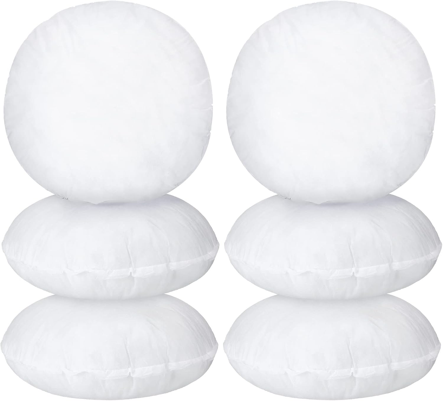 6 Pcs Round Pillow Insert Bulk White Decorative Throw Pillows Insert for Sofa, Cushion and Bed(16 Inch) V1258-DP02-C-3192