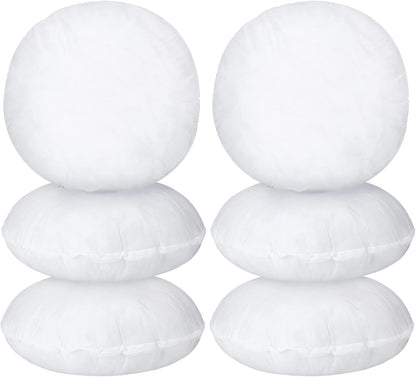 6 Pcs Round Pillow Insert Bulk White Decorative Throw Pillows Insert for Sofa, Cushion and Bed(16 Inch) V1258-DP02-C-3192