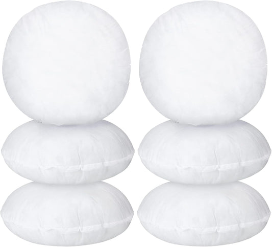 6 Pcs Round Pillow Insert Bulk White Decorative Throw Pillows Insert for Sofa, Cushion and Bed(16 Inch) V1258-DP02-C-3192
