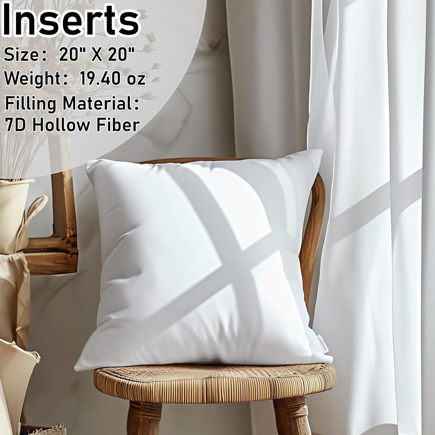 Faux Fur Plush Pillow with Inserts Set of 2, Soft 18" x 18" Decorative Throw Pillows, Square Boho Medium V1258-DP02-C-3202
