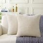 18" x 18" Decorative Throw Pillow with Inserts, Set of 2 Soft Modern Farmhouse Weave Pattern Throw Pillows, V1258-DP02-C-3207