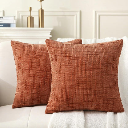 18" x 18" Decorative Throw Pillow with Inserts, Set of 2 Soft Modern Farmhouse Throw Pillows, Square Boho V1258-DP02-C-3208