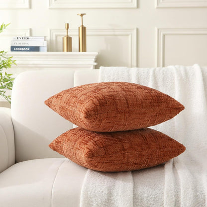 18" x 18" Decorative Throw Pillow with Inserts, Set of 2 Soft Modern Farmhouse Throw Pillows, Square Boho V1258-DP02-C-3208