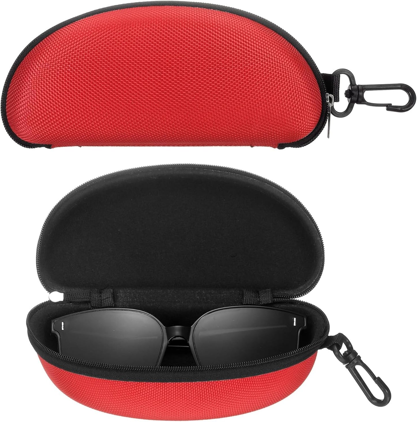 Sunglasses Soft Case, Zipper Eyeglass Case, Portable Hard Shell Sunglasses Holder with Metal Hook for Sport V1258-DP02-C-3220