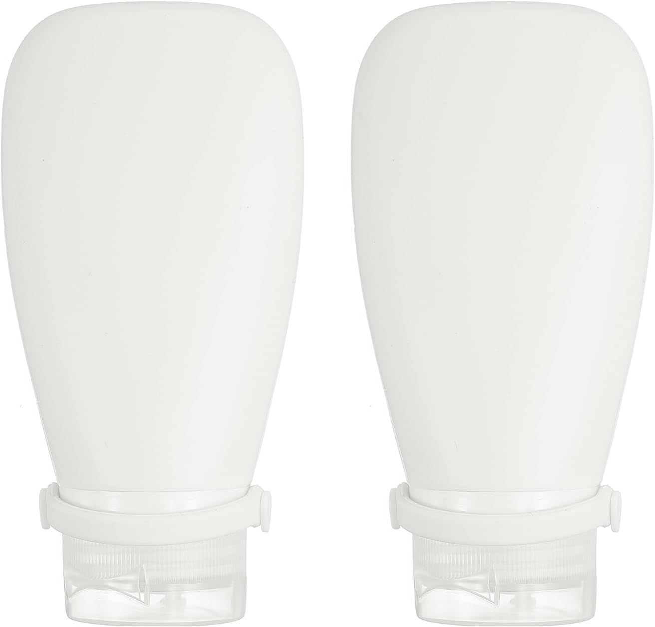 2 Pcs Silicone Squeeze Bottle, 3 oz Refillable Silicone Travel Bottles Leak Proof Mini Size Containers for V1258-DP02-C-3225