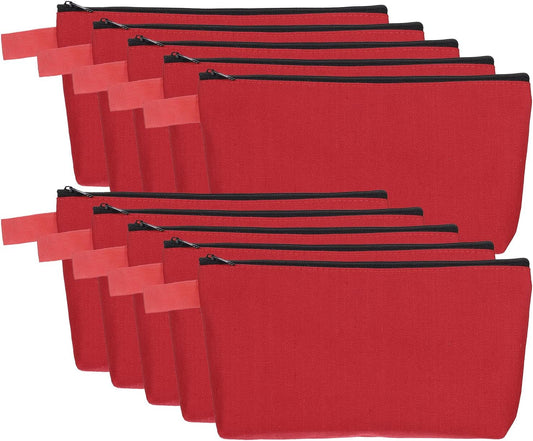 Canvas Makeup Bags, 10 Pcs Travel Cosmetic Bags Bulk, Multipurpose Plain Toiletry Zipper Pouches Blank DIY V1258-DP02-C-3241