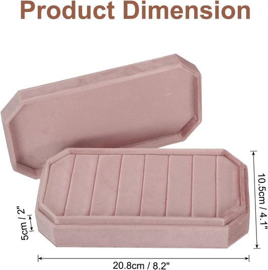 Velvet Ring Organizer Jewelry Display Tray 7 Slots Showcase Ring Holder Case Velvet Jewelry Organizer Box V1258-DP02-C-3242