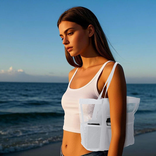 Mesh Beach Tote Bag, Upgraded Beach Towel Bags, Pool Bag for Vacation Travel Daily V1258-DP02-C-3248