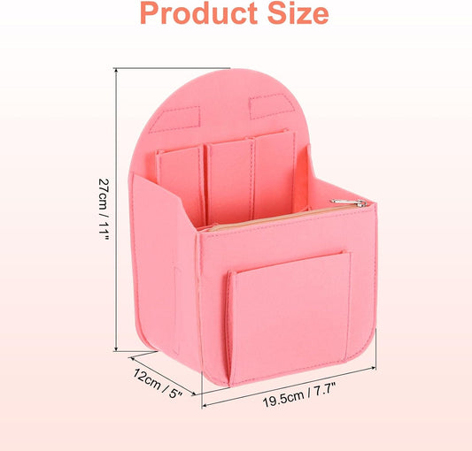 Purse Organizer Insert, Portable Felt Organizer Bags with Metal Zipper Multiple Compartments Purse Liner for V1258-DP02-C-3251